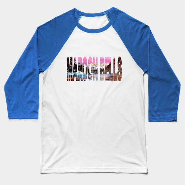 MAROON BELLS - Colorado USA Sunset Baseball T-Shirt by TouristMerch